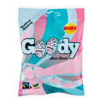 Package of Bubs Goody Sour Ovals candy in Raspberry and Blueberry flavor with visible brand logos.