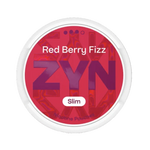 Front view of ZYN Red Berry Fizz Slim Strong 9mg nicotine pouch – with fizzy red berry flavor.
