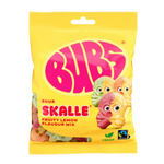 Front view of BUBS Fruity Lemon Skalle candy – sour vegan mix with citrus and fruit flavors.