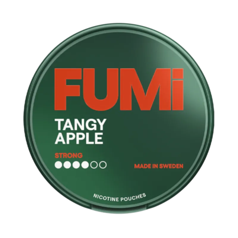 Front view of FUMI Tangy Apple nicotine pouch – 8mg strength with sour apple flavor