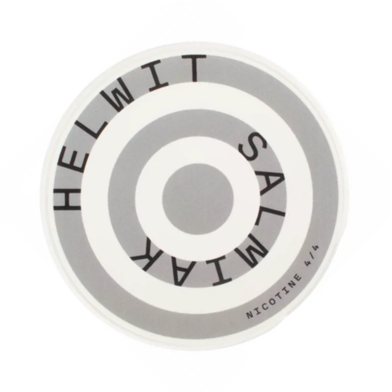 Front view of HELWIT Salmiak nicotine pouch – 6mg strength with salmiak licorice flavor