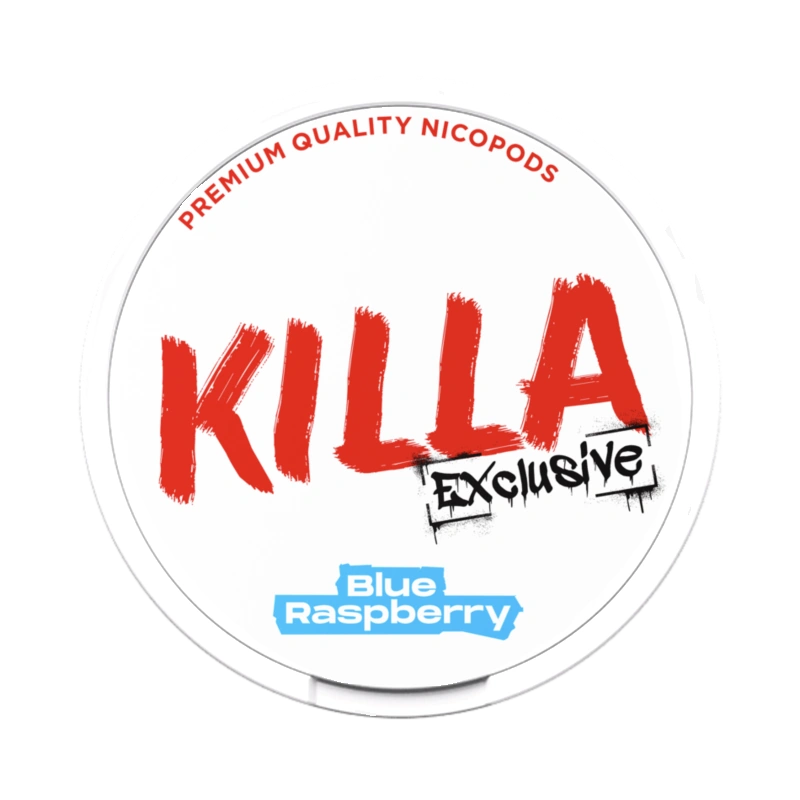 KILLA Exclusive Blue Raspberry – sweet blue raspberry taste with 16 mg nicotine strength.