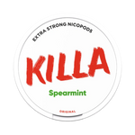 Front View of KILLA Spearmint nicotine pouch - 12.8mg strength with spearmint flavour.