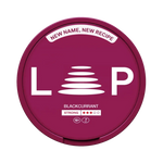 Front view of LOOP Blackcurrant nicotine pouch – Strong with rich blackcurrant flavor.