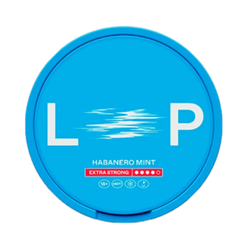 Front view of LOOP Habanero Mint Extra Strong nicotine pouch – spicy habanero and mint flavor