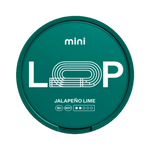 Front view of LOOP Jalapeno Lime mini nicotine pouch – 6.75mg strength with jalapeno lime flavor