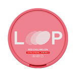 Front view of LOOP Red Chili Melon Extra strong nicotine pouch – 12.5mg strength with melon and burning chili flavor