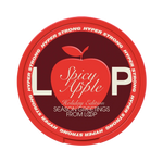 Front view of LOOP Spicy Apple nicotine pouch – hyper strong strength with bold spicy apple flavor.