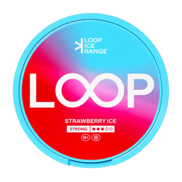 ถุงนิโคติน LOOP Strawberry Ice Strong – สตรอว์เบอร์รี่เย็น 9.4 มก. จากสวีเดน
