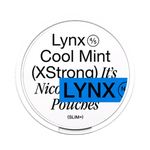 Front view of LYNX Cool Mint nicotine pouch – Extra Strong with icy mint flavor.