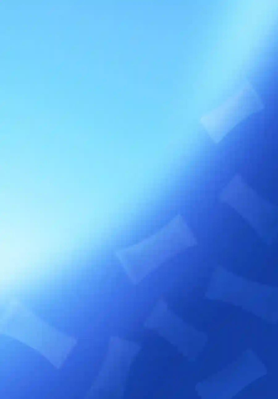 Abstract blue gradient background with floating nicotine pouch silhouettes.