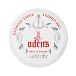 Front view of Odens Cold Dry Extreme White Snus - 17.8mg strength with tobacco and mint flavor