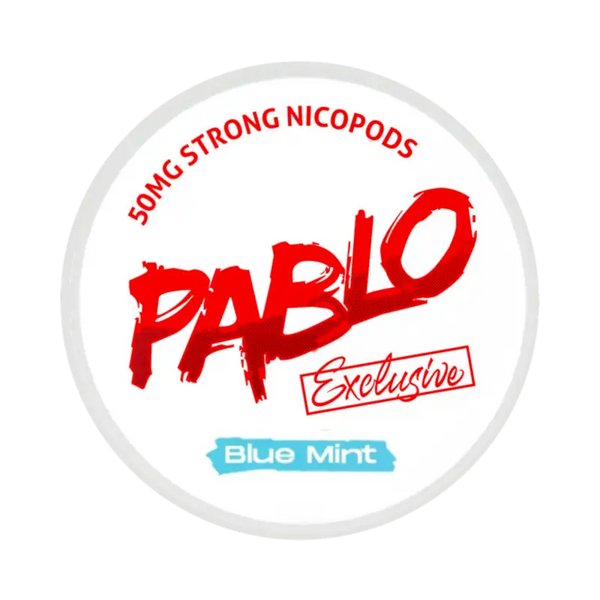 Front view of PABLO Exclusive 50mg nicotine pouches with mint flavor 