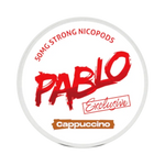 Front view of PABLO Exclusive 50mg nicotine pouches with coffee flavor 