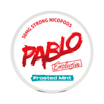 Front view of PABLO Exclusive 50mg nicotine pouches with frosty menthol flavor 