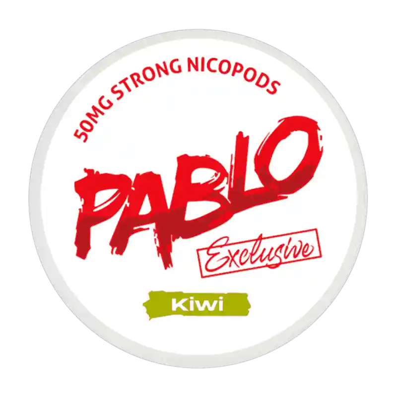 PABLO Exclusive Kiwi – Powerful 50 mg nicotine pouches with a refreshing kiwi fruit flavor.