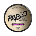 Front view of Pablo Gold Edition Grape Ice nicotine pouch –with icy grape flavor. 