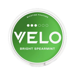 Front view of VELO Bright Spearmint nicotine pouch – refreshing spearmint flavor.