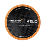 Front view of VELO Spicy Papaya, with juicy papaya tropical flavour.