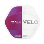 Front view of VELO Shift Hot Grape nicotine pouch – 8mg strength with warming sweet grape flavour.