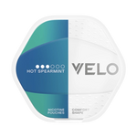 Front view of VELO Shift Hot Spearmint nicotine pouch – 8mg strength with warming spicy spearmint flavour.