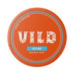 Vild Kuling Double Mint nicotine pouch in vibrant orange can with icy blue label