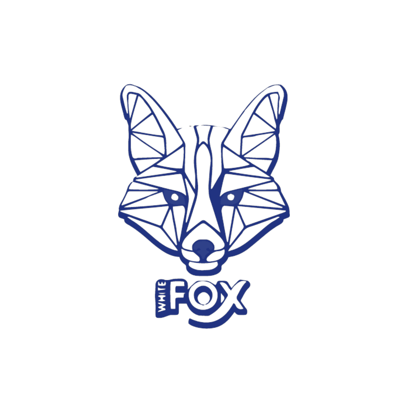 Front view of White Fox snus logo