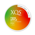 Front view of XQS Twin Apple nicotine pouch – 8mg strength with sweet and sour mixed of red apple and green apple flavor.