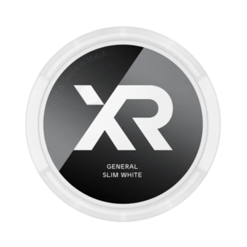 Front view of XR General Slim White Snus – balanced Swedish snus with smooth tobacco character