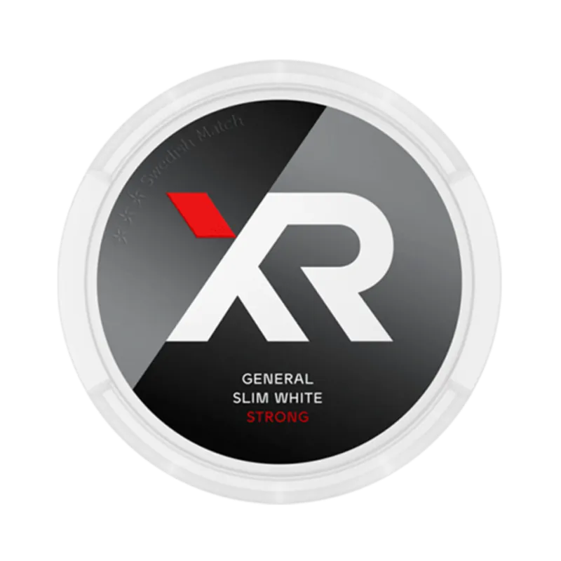 Front view of XR General Slim White Snus – strong Swedish snus with classic tobacco taste