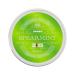 Front view of ZIXS Spearmint nicotine pouch – 12mg strong edition with fresh minty flavor