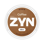 Front view of ZYN coffee Mini Dry nicotine pouch – extra strong with rich coffee flavor