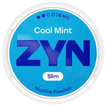 Front view of ZYN Cool Mint Slim nicotine pouch – slim with mint and menthol flavour.